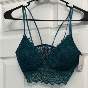 Auden Teal Lace Bralette with Double Straps